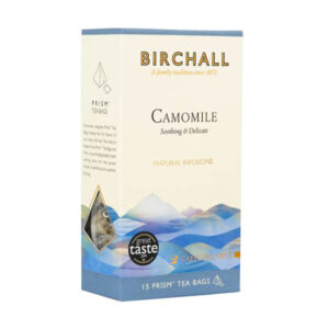 birchall camomile 15 prism tea bags side